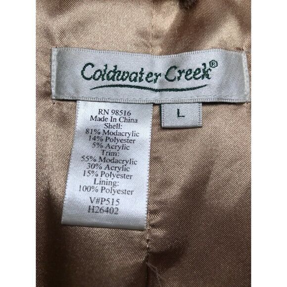 Vintage 90s Tan Indie Boho Hippie Oversized Faux Fur Winter Jacket / Size: L - Picture 7 of 7